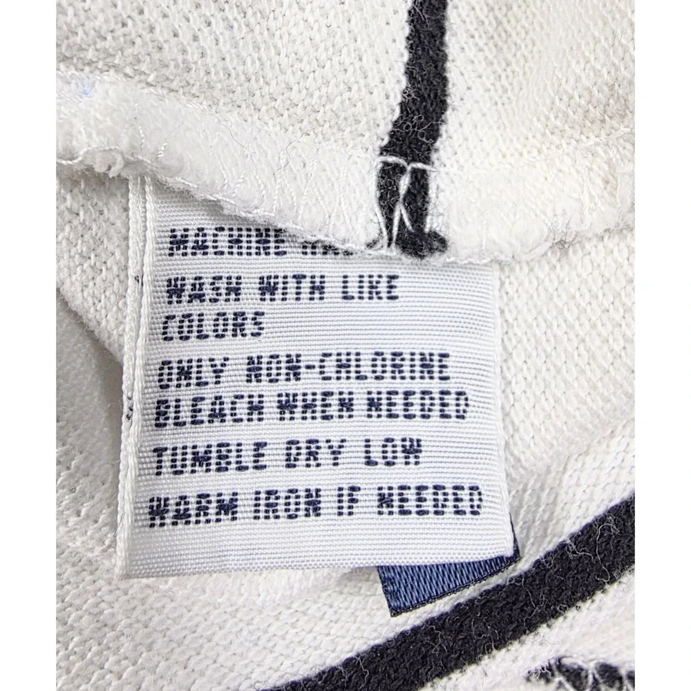 Polo Ralph Lauren White Black Pin Striped 1/4 Button S/Sleeve Polo Men's Size L